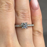 "Noric" 0.58 Carat Round Cut Lab Grown Diamond Shoulder Engagement Ring HLR484