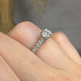 "Noric" 0.58 Carat Round Cut Lab Grown Diamond Shoulder Engagement Ring HLR484