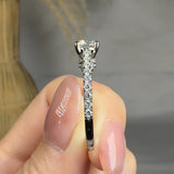 "Noric" 0.58 Carat Round Cut Lab Grown Diamond Shoulder Engagement Ring HLR484