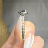 "Norvaya" Blue Sapphire 0.57 Carat Round Cut Natural Diamond Shoulder Engagement Ring HR694 HEERA DIAMONDS