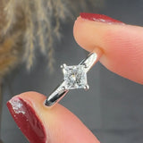"Noura" 0.53 Carat Princess Cut Natural Diamond Solitaire Engagement Ring MDC1125