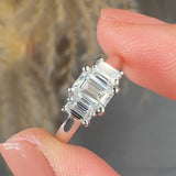"Olyssa" 0.57 Carat Emerald Cut Natural Diamond Trilogy Engagement Ring MDC1245