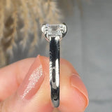 "Olyssa" 0.57 Carat Emerald Cut Natural Diamond Trilogy Engagement Ring MDC1245