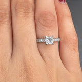 "Oria" 0.55 Carat Princess Cut Natural Diamond Shoulder Engagement Ring MDC1287
