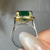 "Orlien" Green 7.2 Carat Cushion Cut Diamond Shoulder Engagement Ring HR1615 HEERA DIAMONDS