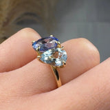 "Orlisse" 1.05 Carat Pear Cut & 2.00 Carat Ovel Cut Diamond Engagement Ring HR1258 HEERA DIAMONDS