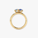 "Orlisse" 1.05 Carat Pear Cut & 2.00 Carat Ovel Cut Natural Diamond Engagement Ring HR1258