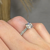 "Orvel" 1.01 Carat Round Cut Lab Grown Diamond Shoulder Engagement Ring HLR461