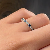 "Orvella" Round Cut Blue Sapphire 0.37 Carat Diamond Engagement Ring HR72 HEERA DIAMONDS