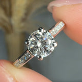 "Orvessa" 0.75 Carat Round Cut Natural Diamond Shoulder Engagement Ring HM268 HEERA DIAMONDS