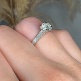 "Orvessa" 0.75 Carat Round Cut Natural Diamond Shoulder Engagement Ring HM268