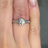 "Orvessa" 0.75 Carat Round Cut Natural Diamond Shoulder Engagement Ring HM268