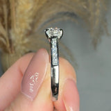 "Orvessa" 0.75 Carat Round Cut Natural Diamond Shoulder Engagement Ring HM268