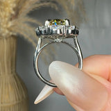 "Orvexion" Green 4.02 Carat Oval Cut Lab Grown Diamond Engagement Ring HLM511 HEERA DIAMONDS