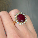 "Orviana" Ruby 7.15 Carat Round Cut Diamond Engagement Ring HR1393 HEERA DIAMONDS