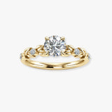 "Oryxen" 1.5 Carat Round Cut Lab Grown Diamond Shoulder Engagement Ring HLR539
