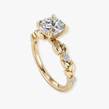 "Oryxen" 1.5 Carat Round Cut Lab Grown Diamond Shoulder Engagement Ring HLR539