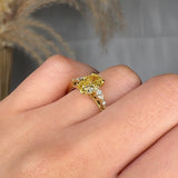 "Orzelyn" Yellow 1.58 Carat Oval Cut Lab Grown Diamond Shoulder Engagement Ring HLR444 HEERA DIAMONDS