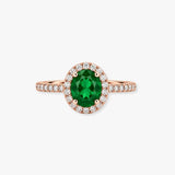 Oval Emerald with Diamond Halo Ring