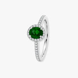 Oval Emerald with Diamond Halo Ring
