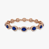 Oval Shape 12 Carat Sapphire Center Featuring Diamond Halo Bracelet BRHAOCS