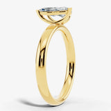 "Oyester" 2 Carat Toi et Moi 18kt Yellow Gold Engagement Ring Render- Side View