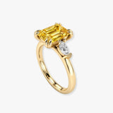 "Paloma" 2 Carat Emerald Cut Diamond Trilogy Engagement Ring HLM767