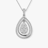 Pear Cluster with Double Diamond Halo Pendant