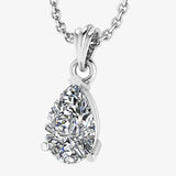 Pear Cut Solitaire Diamond Pendant With 18 Inches Chain PPS3B