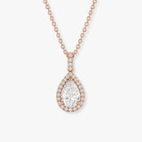 Pear Halo Diamond Pendant