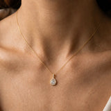 Pear Halo Diamond Pendant