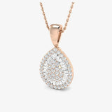 Pear Shape Cluster Pendant With Chain LM JEWELLERY