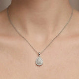 Pear Shape Cluster Pendant With Chain