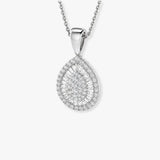 Pear Shape Cluster Pendant With Chain