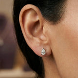 Pear Shape Diamond Stud Earrings - ESPS3BD