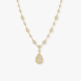 Pear and Round Shape Cluster Necklace