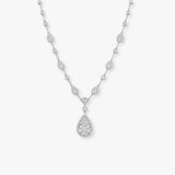 Pear and Round Shape Cluster Necklace