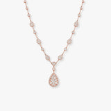 Pear and Round Shape Cluster Necklace