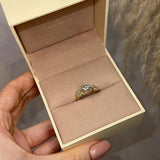 "Penelope" Floral Leaf Foliage Round Brilliant Cut Diamond Engagement Ring - HEERA DIAMONDS