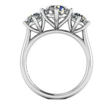 "Piper" Three Stone Round Brilliant Cut Diamond Trilogy Engagement Ring 3SRB52 - HEERA DIAMONDS