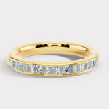Princess Baguette Diamond Channel Set Eternity Band Wedding Ring PCBG