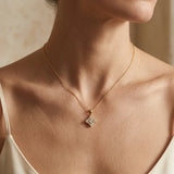 Princess Cut Cluster Pendant with Baguettes