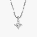 Princess Cut Solitaire Diamond Pendant With 18 Inch Chain PPC4B