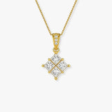 Princess cut cluster pendant
