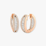 ROUND AND BAGUETTE CUT DIAMOND HOOP EARRINGS LM JEWELLERY