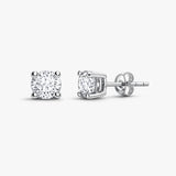 ROUND BRILLIANT DIAMOND SOLITAIRE BASKET SETTING STUD EARRINGS