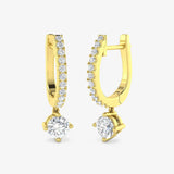 ROUND CUT 0.69 CARAT SOLITAIRE DIAMOND DROP TRILOGY EARRING