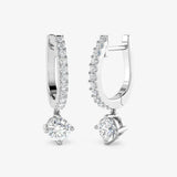 ROUND CUT 0.69 CARAT SOLITAIRE DIAMOND DROP TRILOGY EARRING