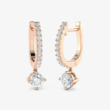 ROUND CUT 0.69 CARAT SOLITAIRE DIAMOND DROP TRILOGY EARRING
