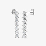 ROUND CUT 0.8 CARAT DIAMOND DROP & TRILOGY EARRINGS